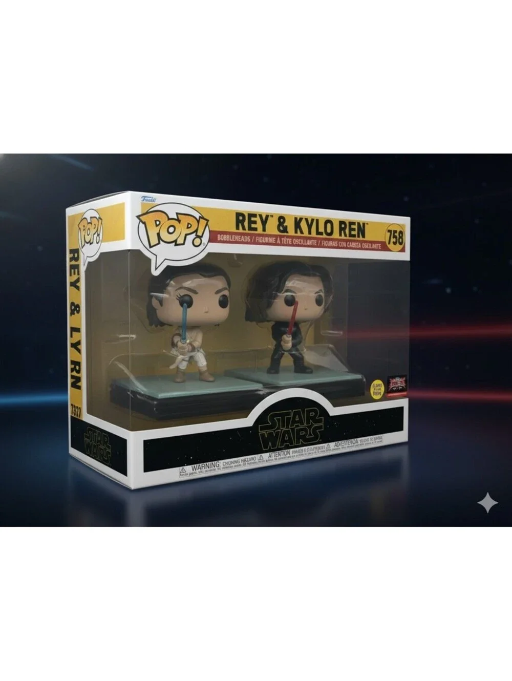 Funko Pop Rey & Kylo Ren #758 TargetCon 2025 GITD Exclusive New